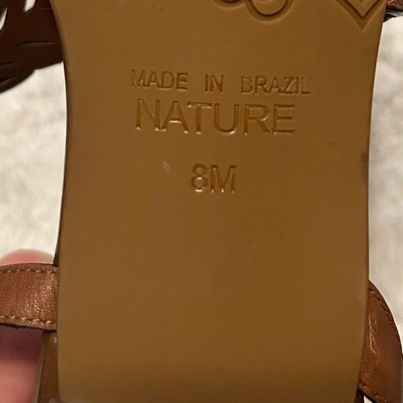 Brighton Leather Sandals Brown Hippie Boho Botanical Nature - Size 8 Women's - Picture 2 of 6